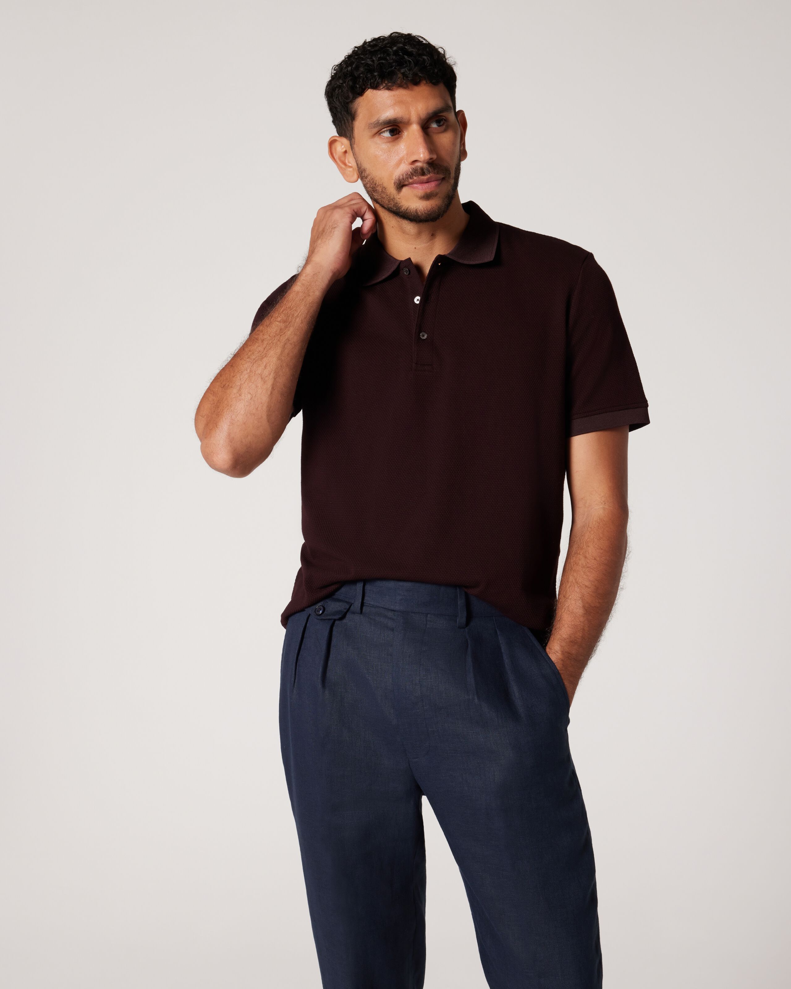 Burgundy polo store dress shirt